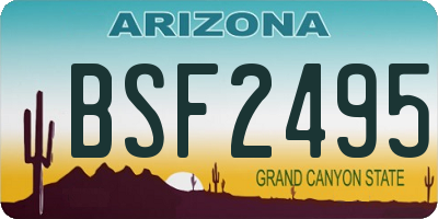 AZ license plate BSF2495