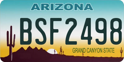 AZ license plate BSF2498