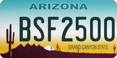 AZ license plate BSF2500