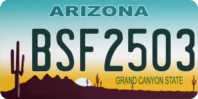 AZ license plate BSF2503