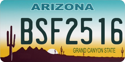 AZ license plate BSF2516