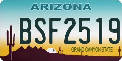 AZ license plate BSF2519