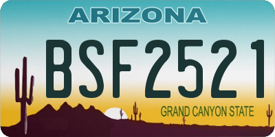 AZ license plate BSF2521