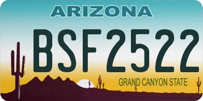 AZ license plate BSF2522