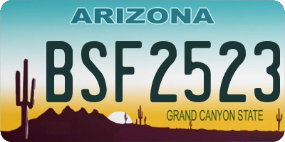 AZ license plate BSF2523