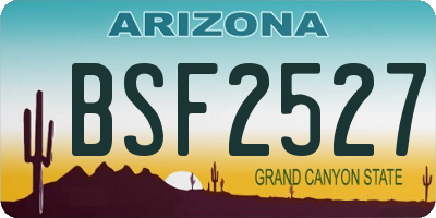 AZ license plate BSF2527