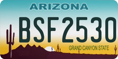 AZ license plate BSF2530