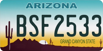 AZ license plate BSF2533