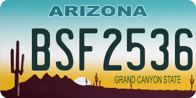 AZ license plate BSF2536