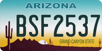 AZ license plate BSF2537