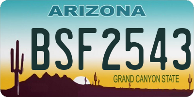 AZ license plate BSF2543