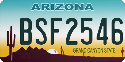 AZ license plate BSF2546