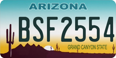 AZ license plate BSF2554