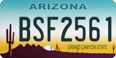 AZ license plate BSF2561