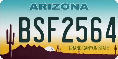 AZ license plate BSF2564