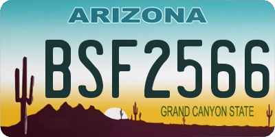 AZ license plate BSF2566