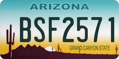 AZ license plate BSF2571