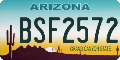 AZ license plate BSF2572