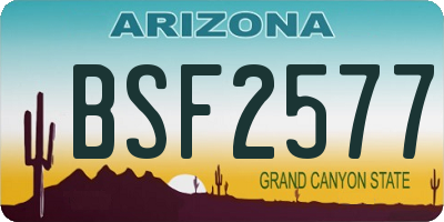 AZ license plate BSF2577