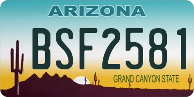 AZ license plate BSF2581