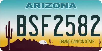 AZ license plate BSF2582