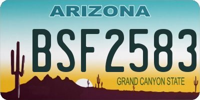 AZ license plate BSF2583