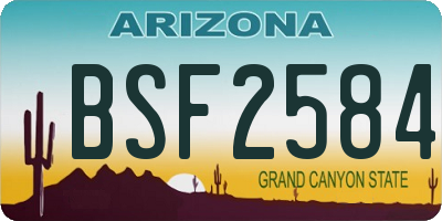 AZ license plate BSF2584