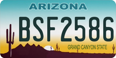 AZ license plate BSF2586