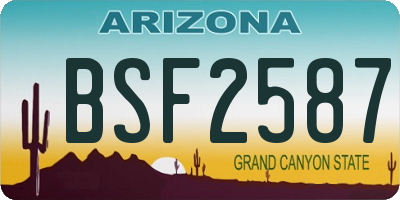 AZ license plate BSF2587