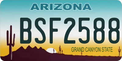 AZ license plate BSF2588