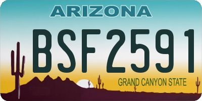 AZ license plate BSF2591