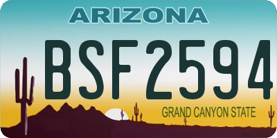 AZ license plate BSF2594