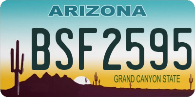 AZ license plate BSF2595