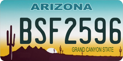 AZ license plate BSF2596