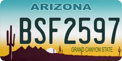 AZ license plate BSF2597