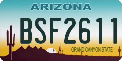 AZ license plate BSF2611