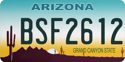 AZ license plate BSF2612