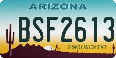 AZ license plate BSF2613