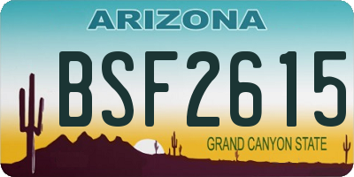 AZ license plate BSF2615