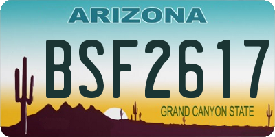 AZ license plate BSF2617