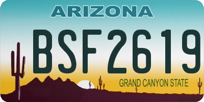 AZ license plate BSF2619