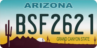 AZ license plate BSF2621