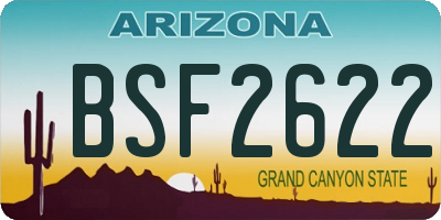 AZ license plate BSF2622