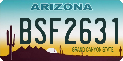 AZ license plate BSF2631