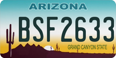 AZ license plate BSF2633