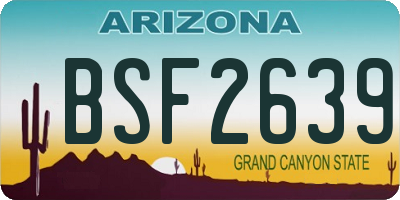 AZ license plate BSF2639