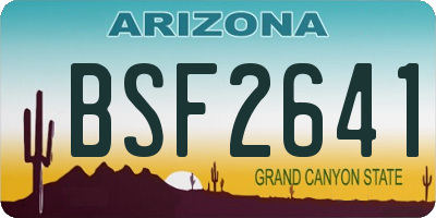 AZ license plate BSF2641