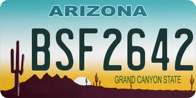 AZ license plate BSF2642