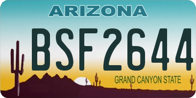 AZ license plate BSF2644