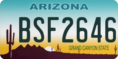 AZ license plate BSF2646